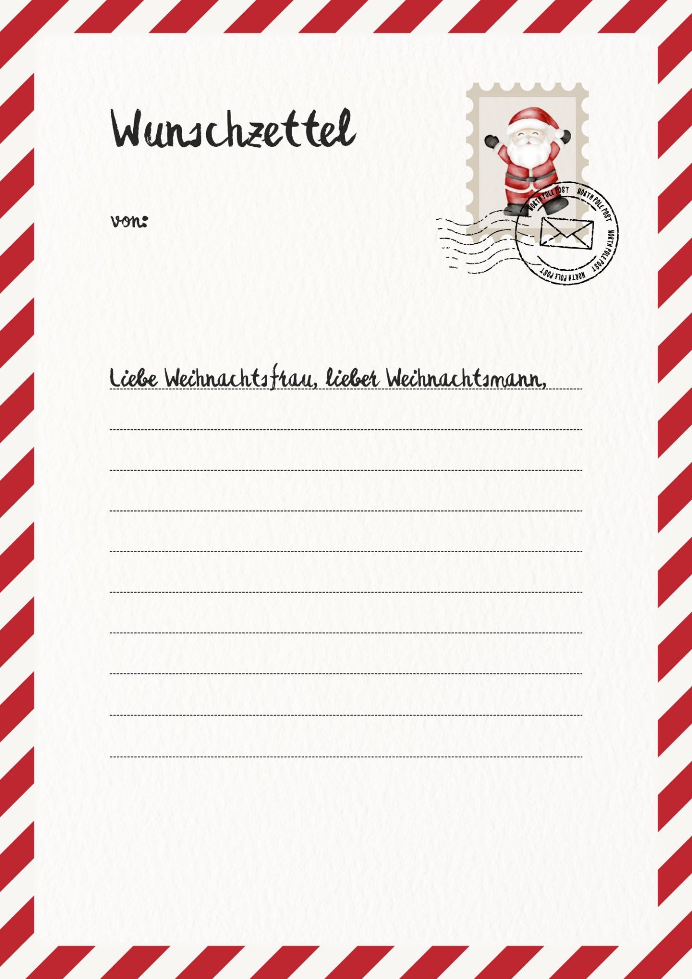 Wunschzettel Weihnachts Brief